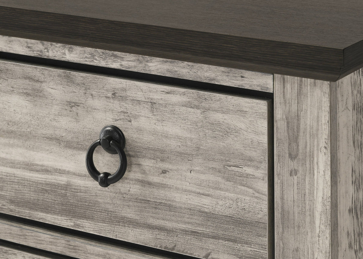 Ella-Mae Weathered Grey Wood Bedroom Set with Arched Panel Bed
