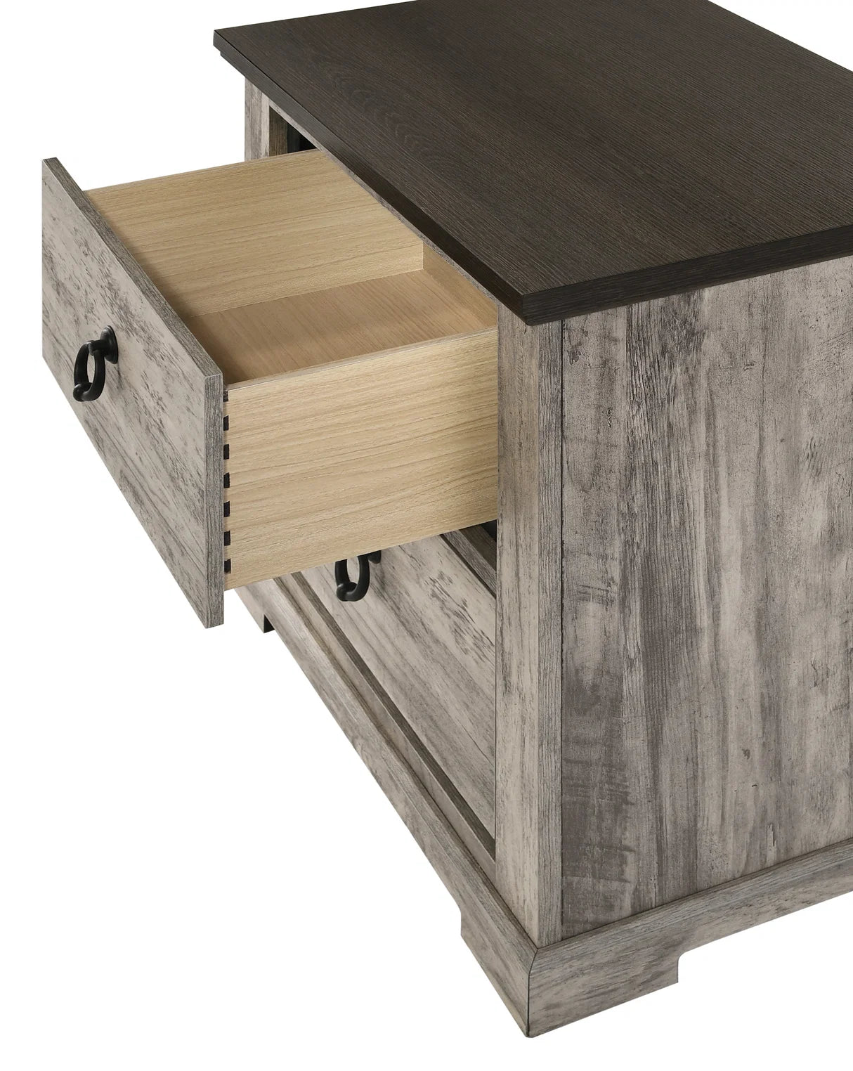 Ella-Mae Weathered Grey Wood Bedroom Set with Arched Panel Bed