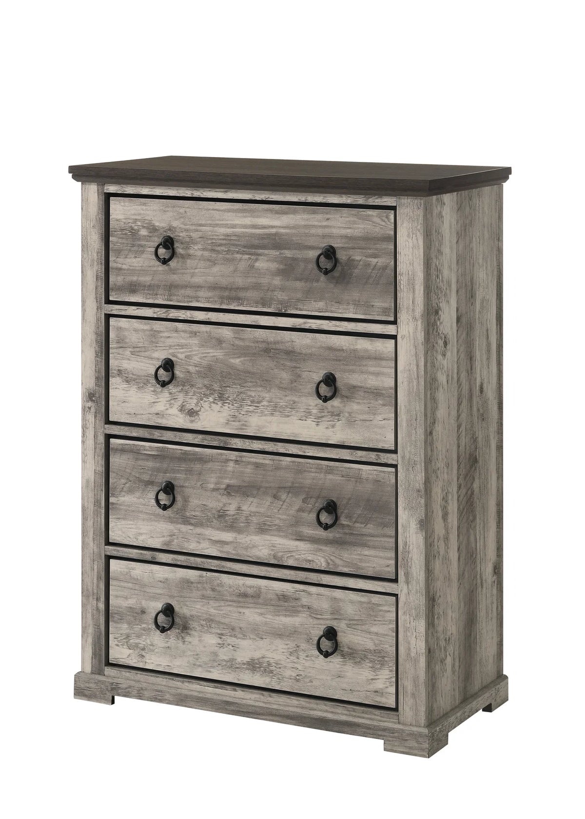 Ella-Mae Weathered Grey Wood Bedroom Set with Arched Panel Bed