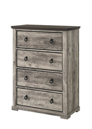 Ella-Mae Reclaimed Grey Wood-Look 5-Drawer Chest