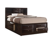 Emily Dark Cherry Storage Bookcase Platform Bed – Bedroom Storage Bed