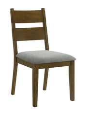 Everly Ladder-Back Dining Side Chairs with Upholstered Seats (Set of 2)