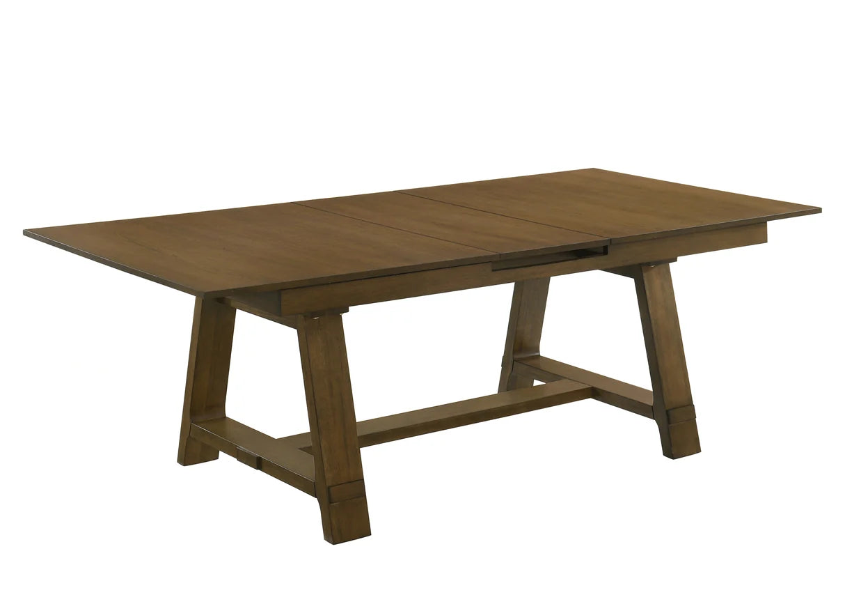 Everly Trestle Dining Set with Upholstered Chairs & Bench