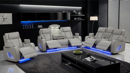 Fortuner Power Reclining Sofa Set with Surround Sound, Massage & LED Lighting