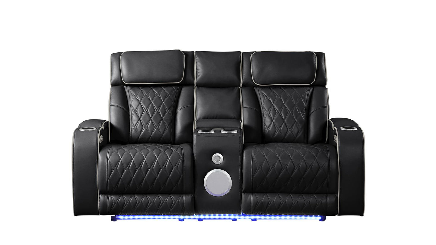 Fortuner Power Reclining Sofa Set with Surround Sound, Massage & LED Lighting