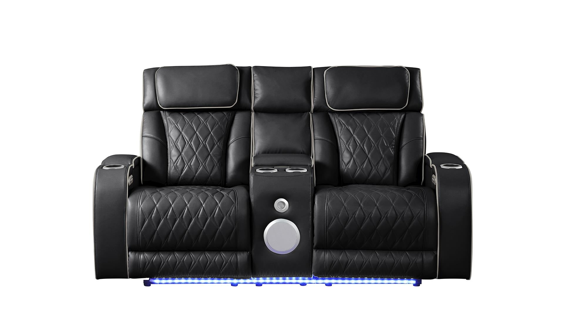 Fortuner Power Reclining Sofa Set with Surround Sound, Massage & LED Lighting