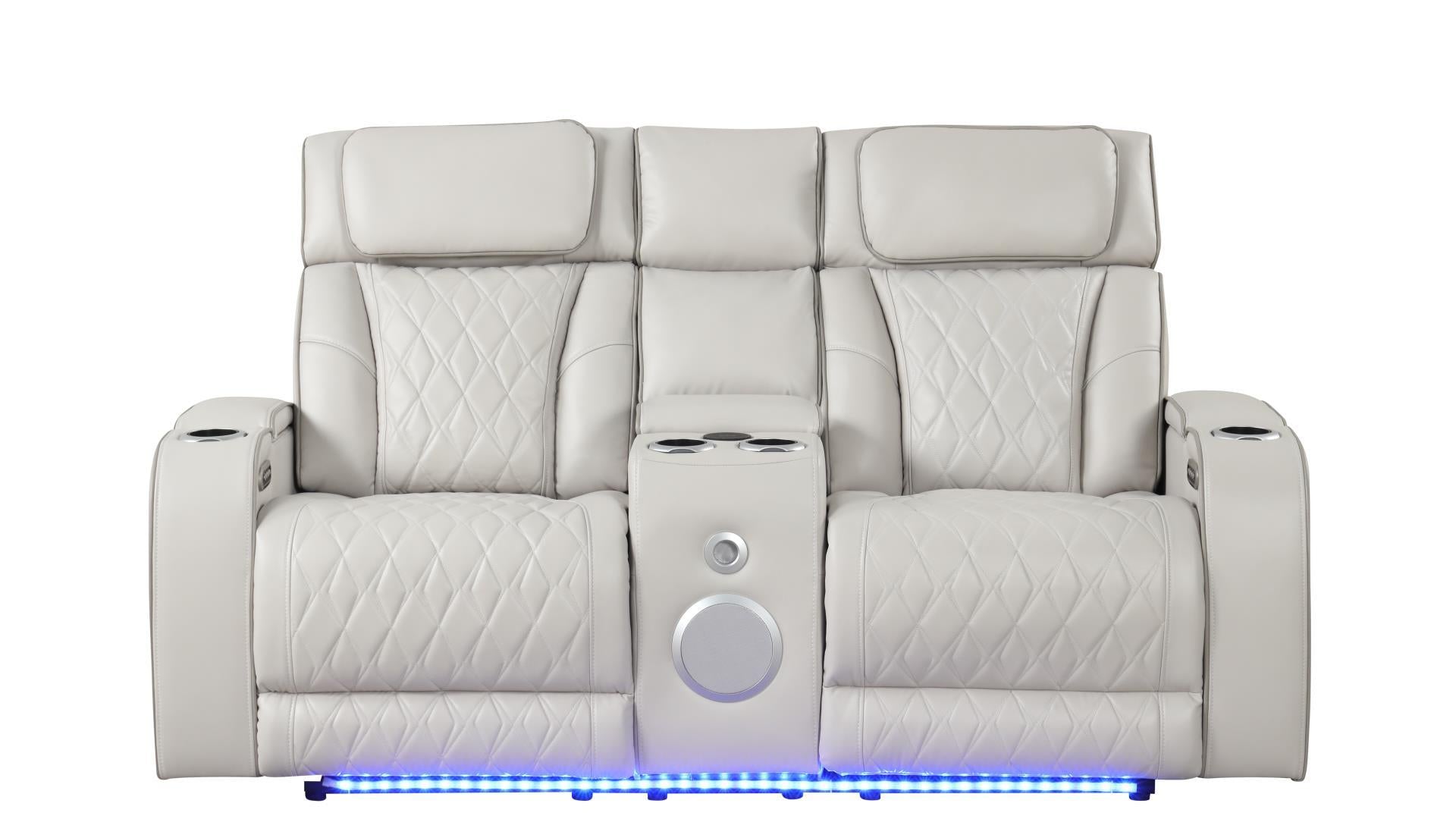 Fortuner Power Reclining Sofa Set with Surround Sound, Massage & LED Lighting