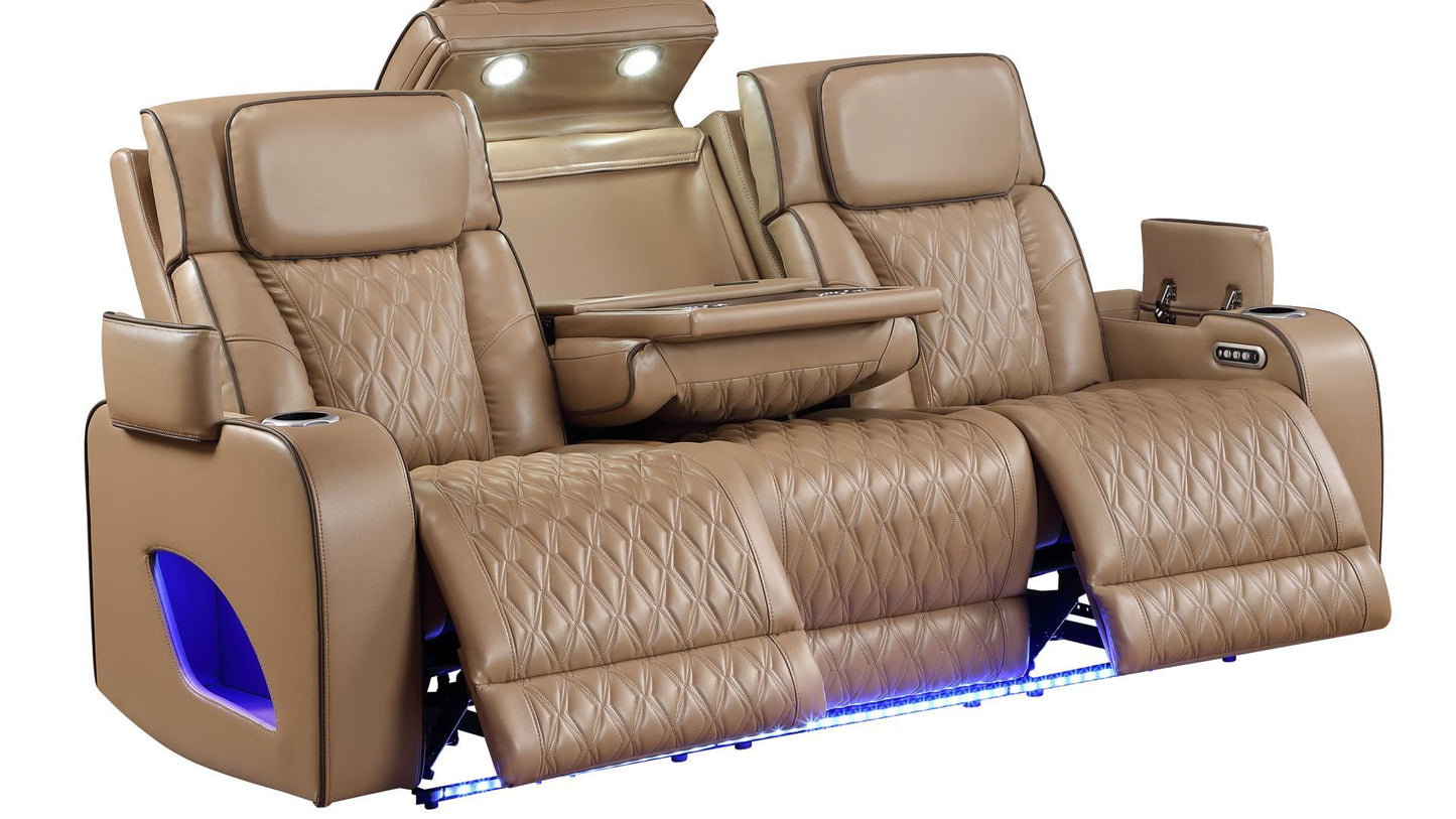 Fortuner Power Reclining Sofa Set with Surround Sound, Massage & LED Lighting