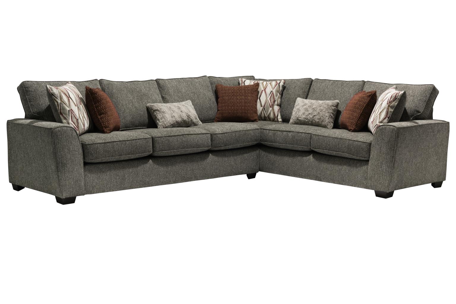 Login Fossil Sectional – Contemporary Charcoal Gray Fabric Sectional