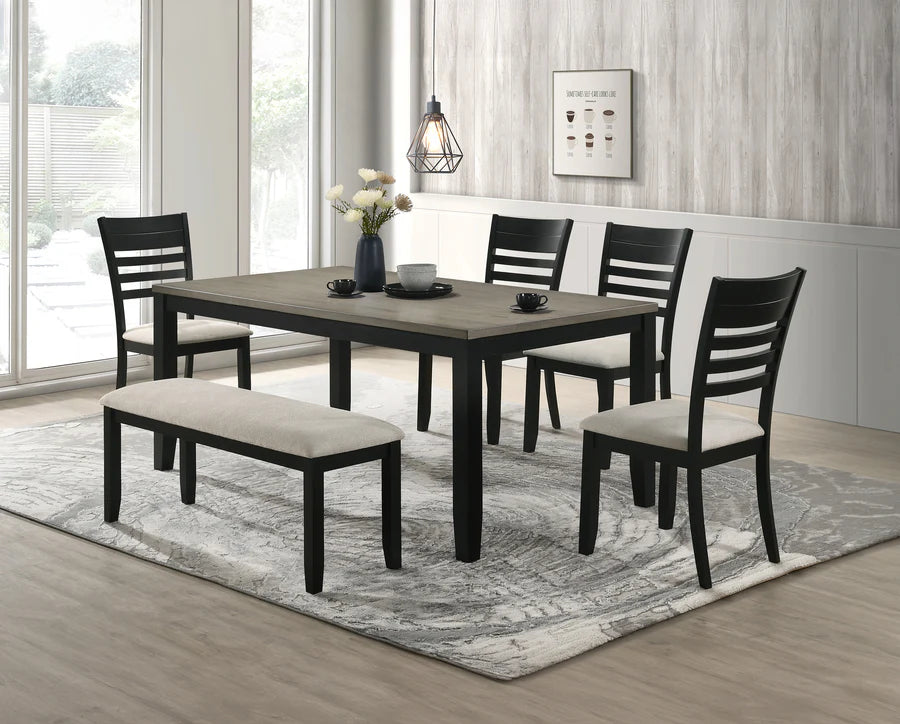 Folio Dining Set with Ladder-Back Chairs & Bench | Modern Rustic Dining Collection