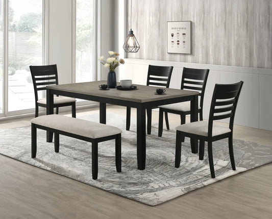 Folio Dining Set with Ladder-Back Chairs & Bench | Modern Rustic Dining Collection