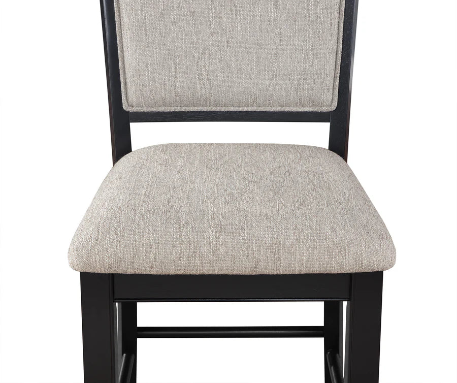 Fulton Light Grey Counter Height Dining Set with Lazy Susan, Chairs & Bench | Contemporary Dining Style