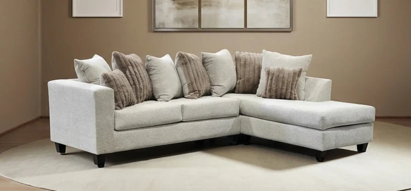 Kora Fabric Sectional Sofa | Pink, Blue, Beige, Gray & More