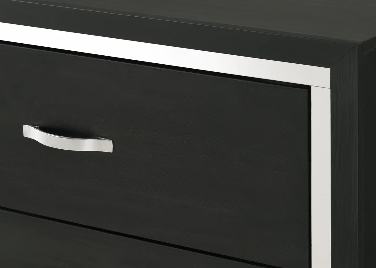 Gennro Black Channel-Front Bedroom Set