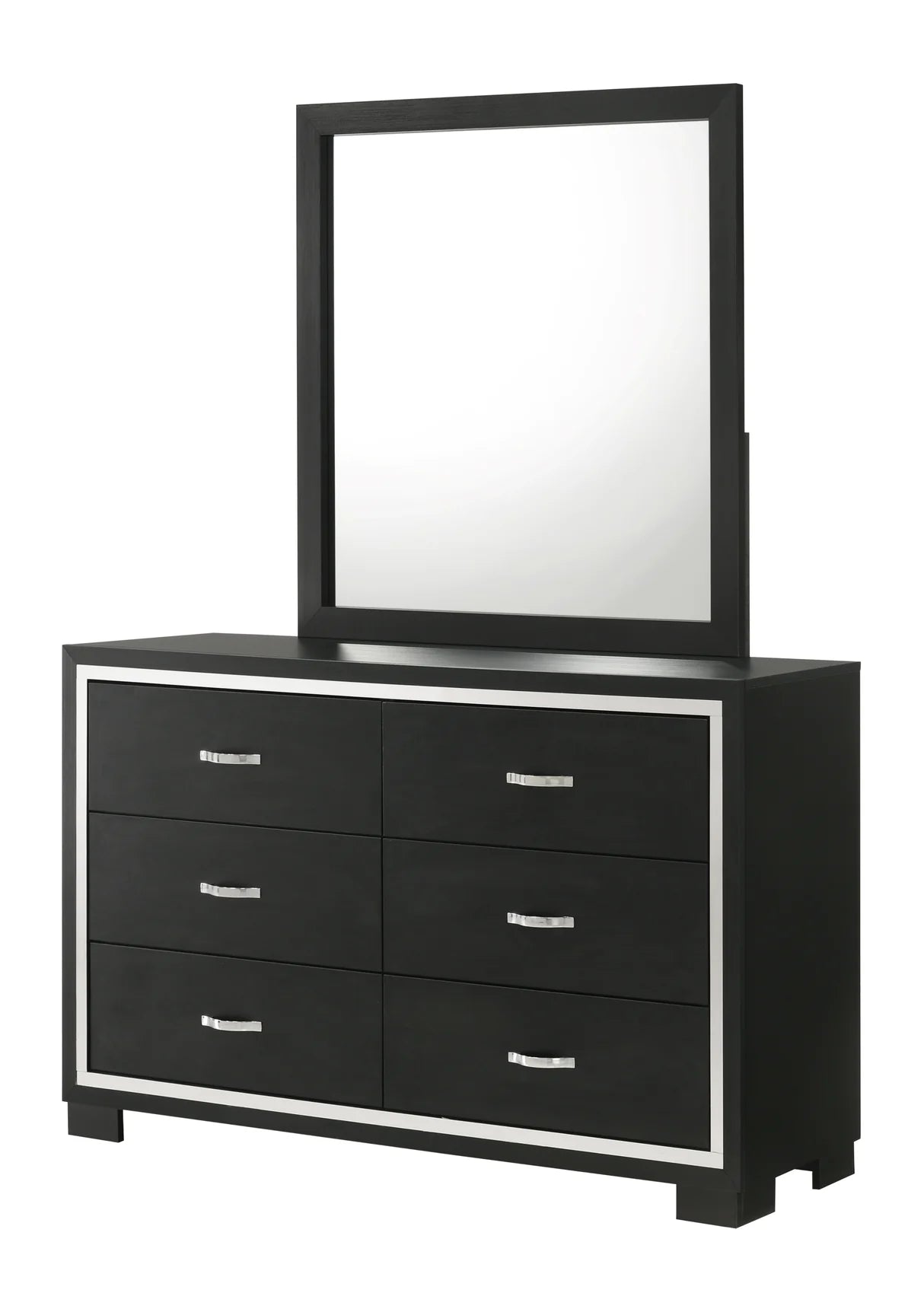 Gennro Black Channel-Front Bedroom Set
