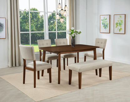 Gregory Dining Set with Upholstered Chairs & Bench | Modern Transitional Dining Collection