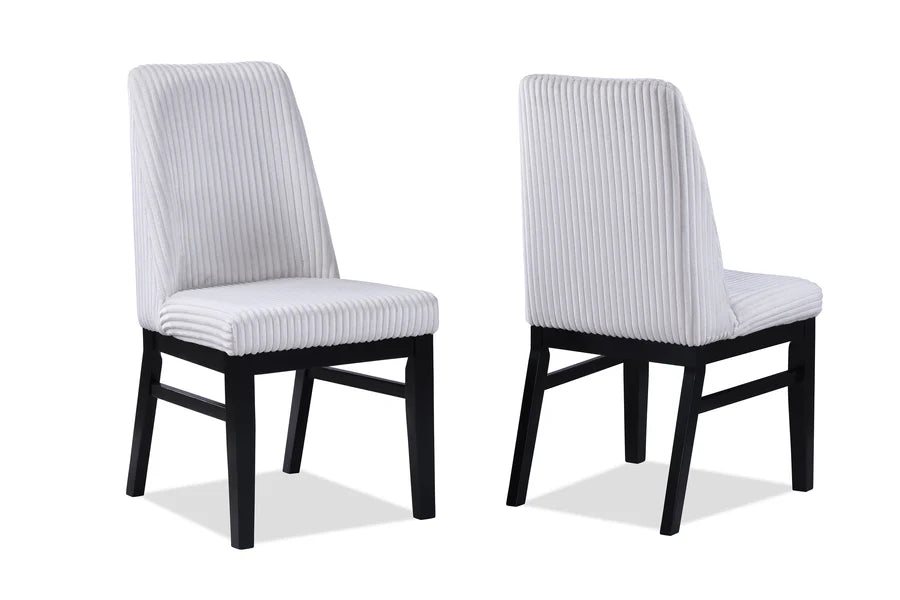Hadley Cream Dining Set with Faux Marble Round Table & Upholstered Chairs | Contemporary Dining Collection