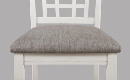 Hartwell Chalk Grey Counter Height Dining Set with Extension Leaf & Storage Shelf | Two-Tone Casual Dining