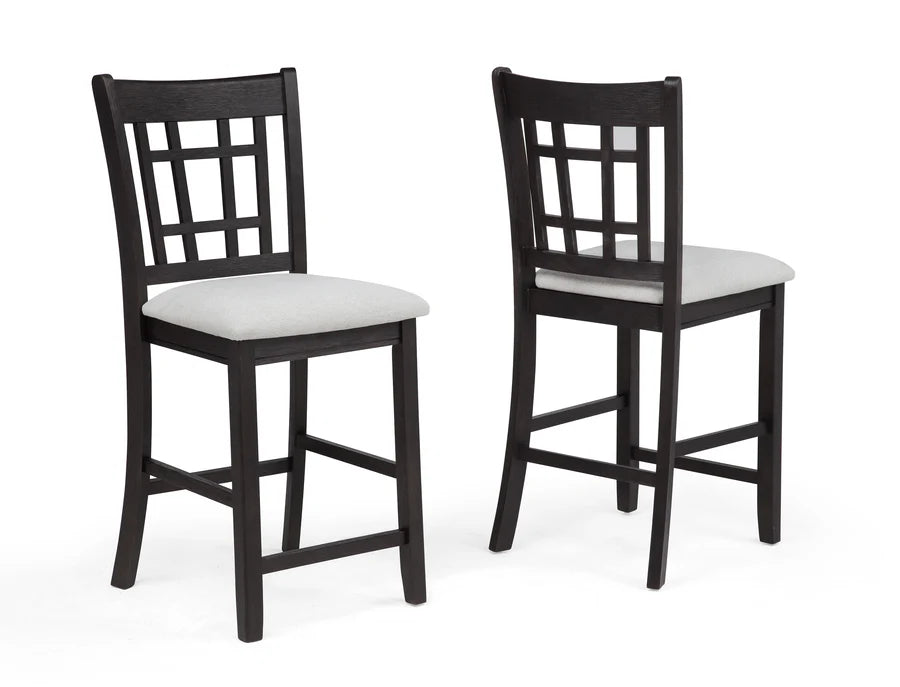Hartwell Counter Height Dining Set with Extension Leaf & Storage Shelf | Charcoal Finish Dining Table