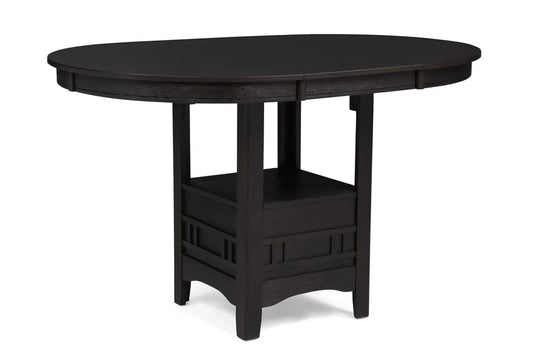 Hartwell Counter Height Dining Set with Extension Leaf & Storage Shelf | Charcoal Finish Dining Table
