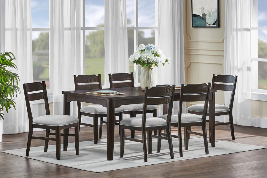 Higgins Dark Wood Dining Set with Bench | Classic Elegance