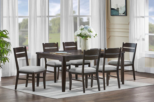 Higgins Dark Wood Dining Set with Bench | Classic Elegance