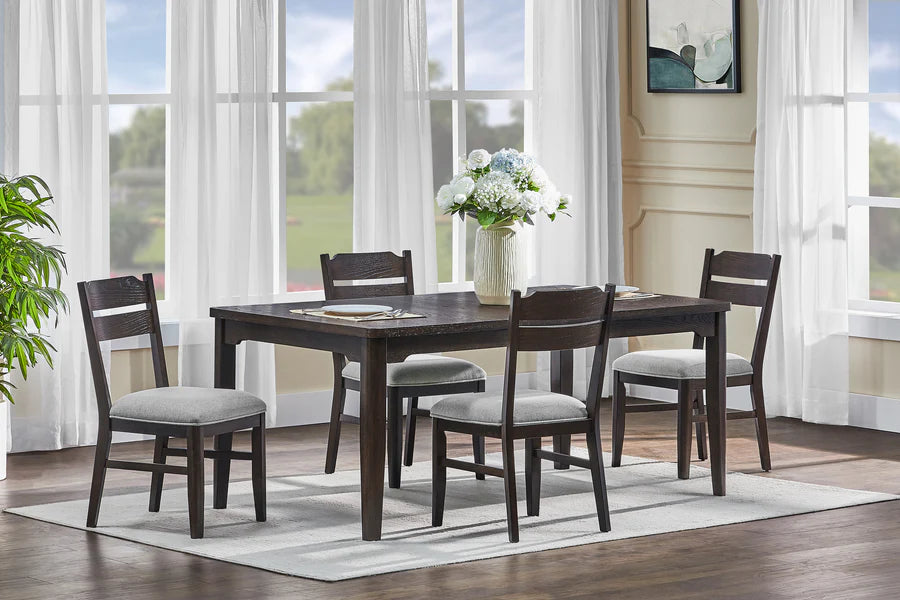Higgins Dark Wood Dining Set with Bench | Classic Elegance