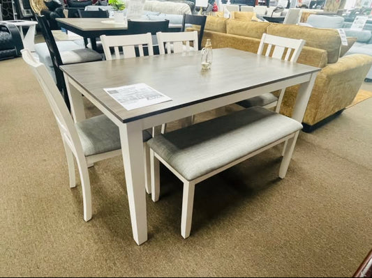 6PC CHALK/GREY DINING SET