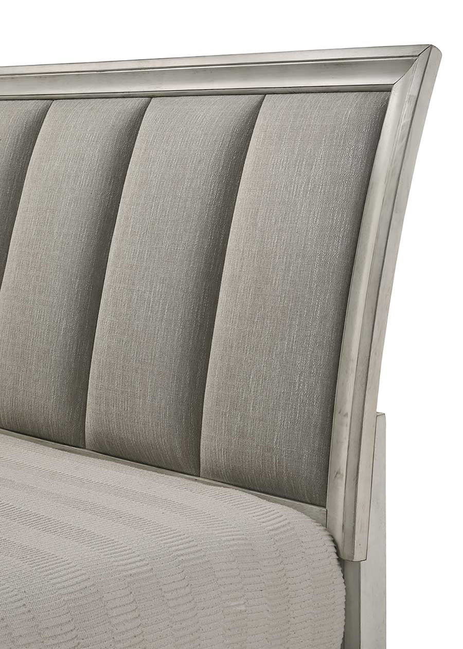 Jaymes Upholstered Storage Bed in White Mist