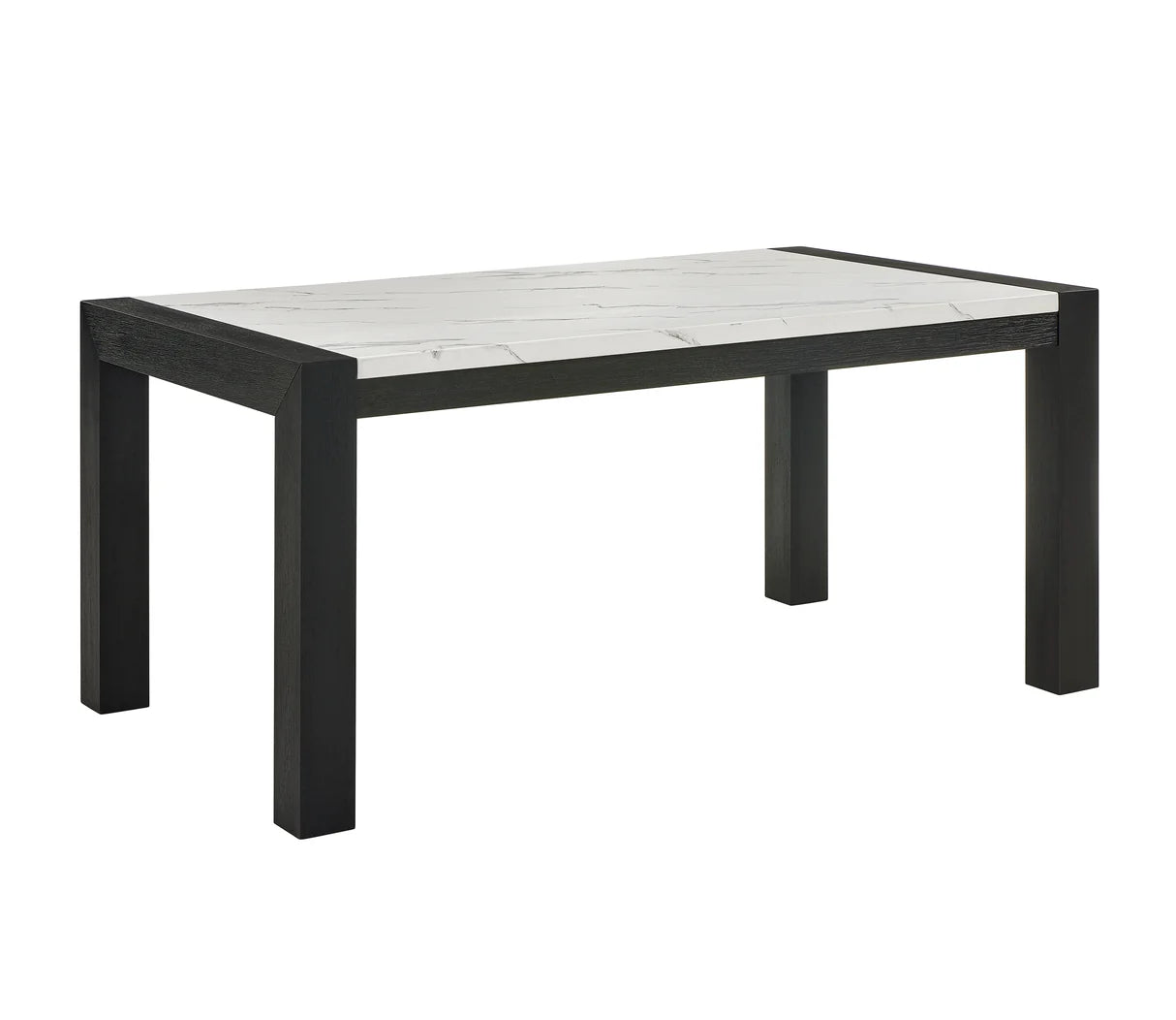 Jules Marble-Look Dining Set with Upholstered Chairs