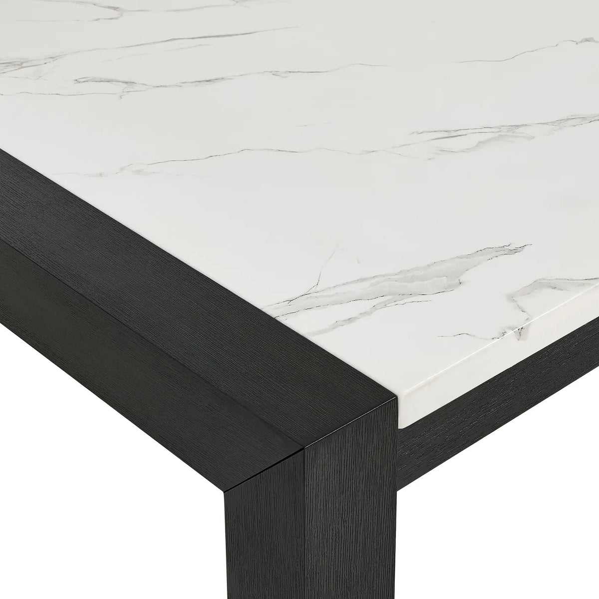 Jules Marble-Look Dining Set with Upholstered Chairs