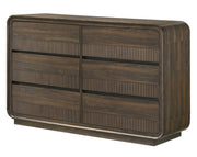 Kinkaid Ribbed Wood 6-Drawer Dresser