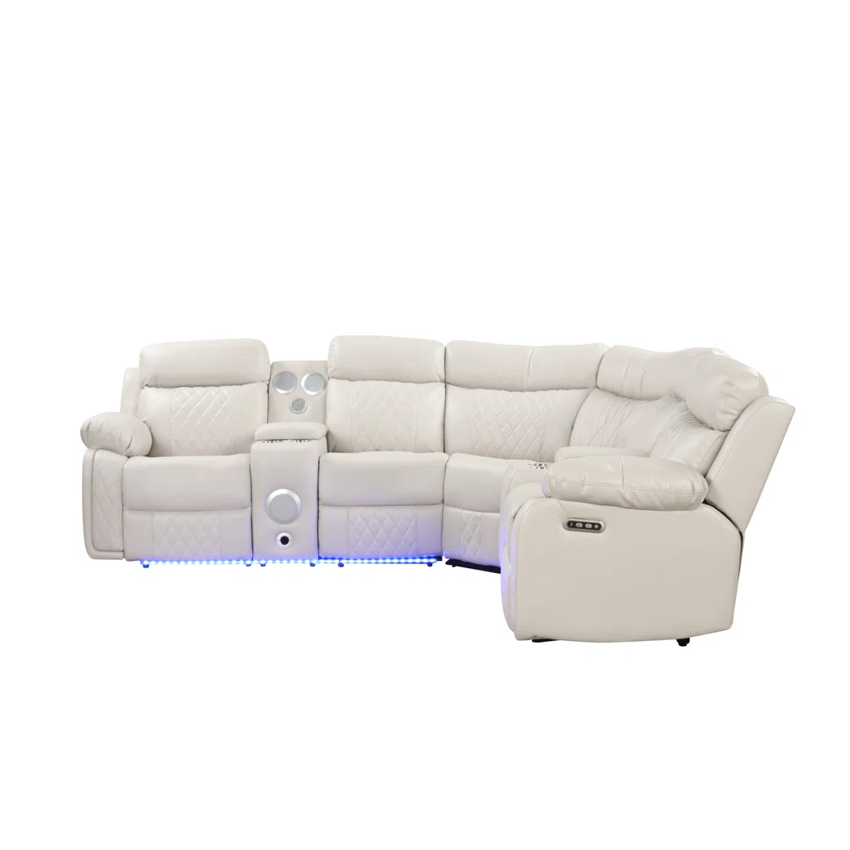 Lacrosse Power Reclining Sectional with LED Lights & Bluetooth Speakers