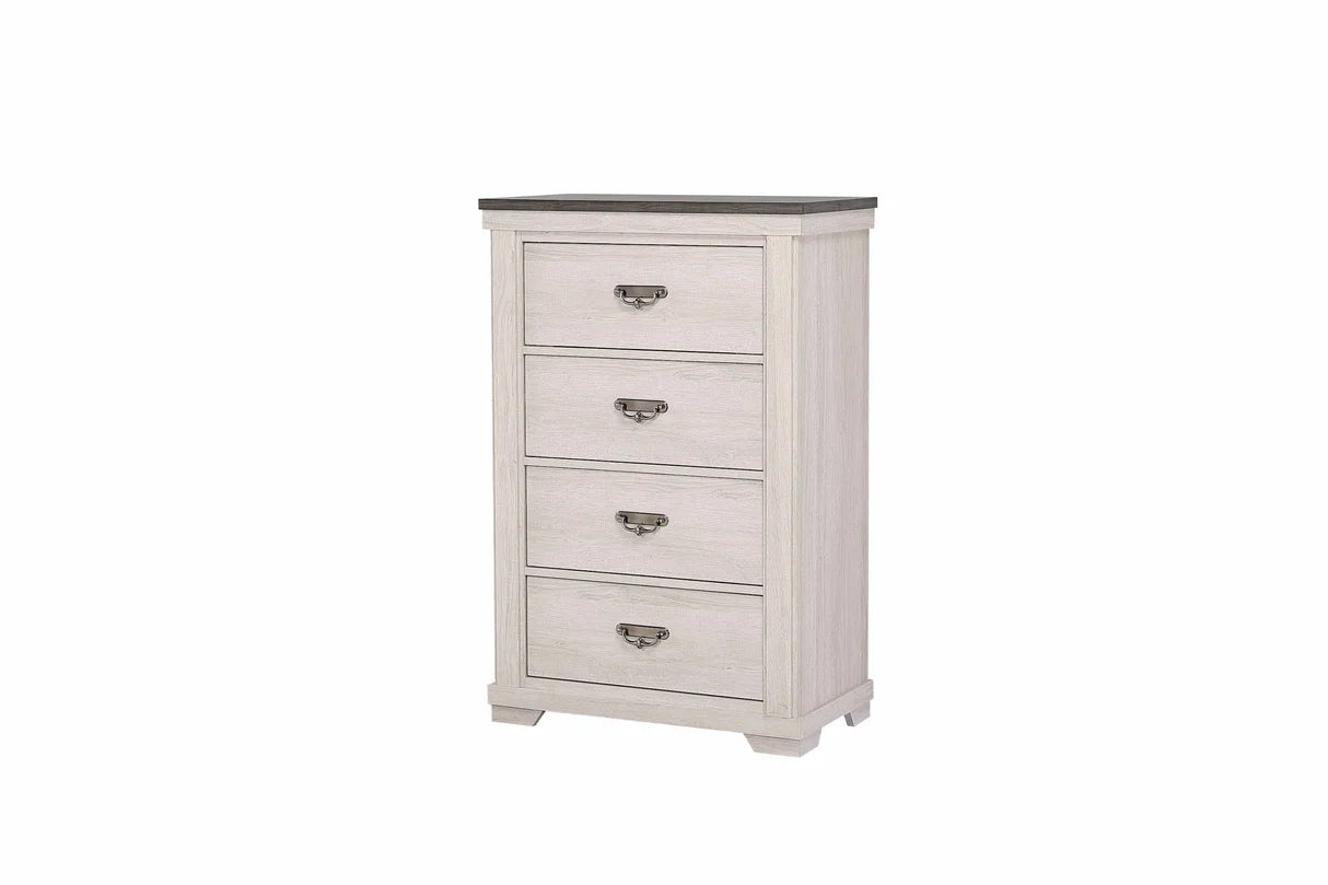 Leighton Two-Tone Weathered White Chest of Drawers