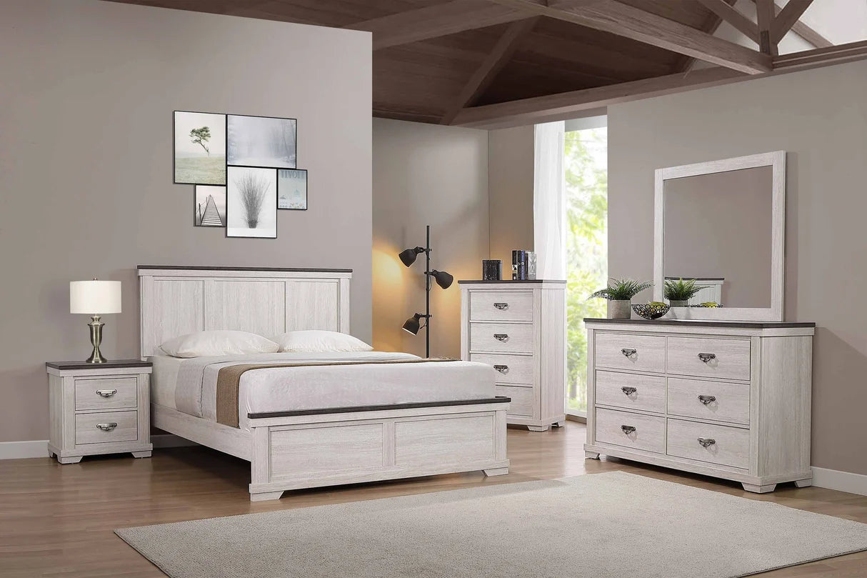 Leighton Two-Tone Panel Bed