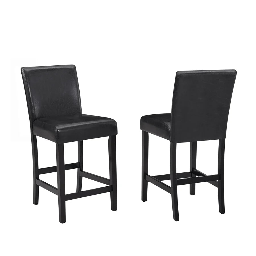 Lennon 5-Piece Counter Height Dining Set with Faux Marble Tabletop & Leather Upholstered Chairs | Contemporary Dining Style