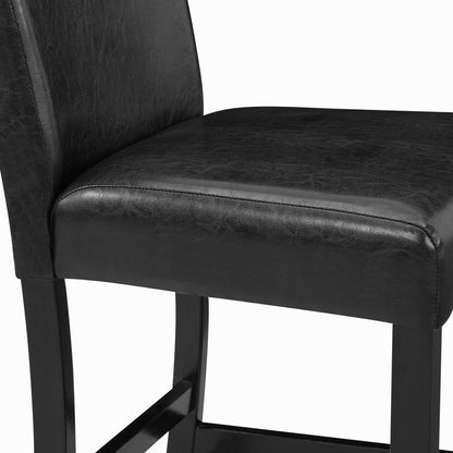 Lennon 5-Piece Counter Height Dining Set with Faux Marble Tabletop & Leather Upholstered Chairs | Contemporary Dining Style