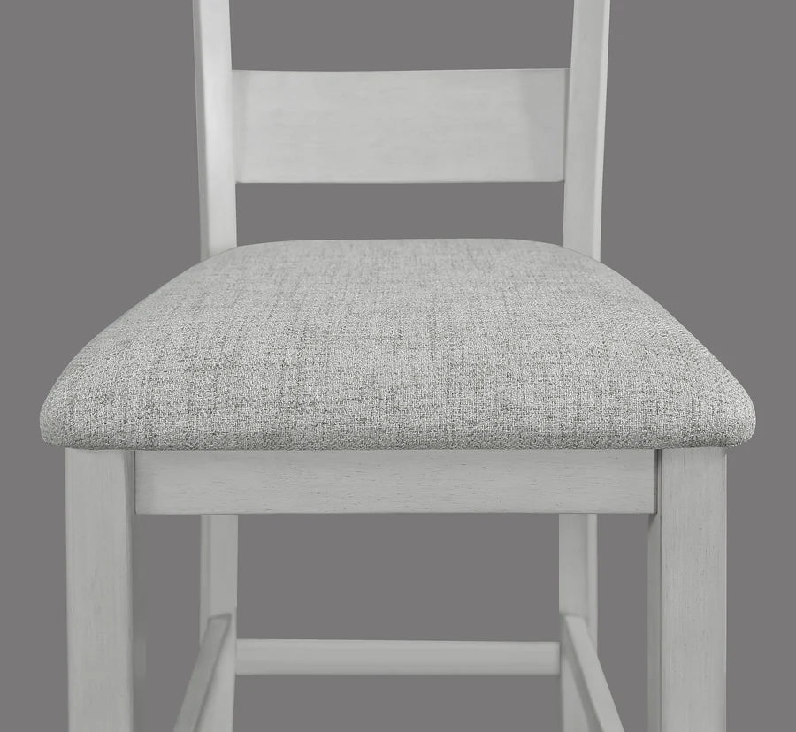 Lester Driftwood 5-Piece Counter Height Dining Set with Upholstered Stools | Modern Casual Dining