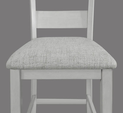 Lester Driftwood 5-Piece Counter Height Dining Set with Upholstered Stools | Modern Casual Dining