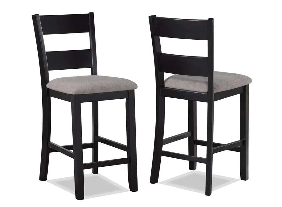 Lester Light Grey 5-Piece Counter Height Dining Set with Upholstered Stools | Modern Casual Dining