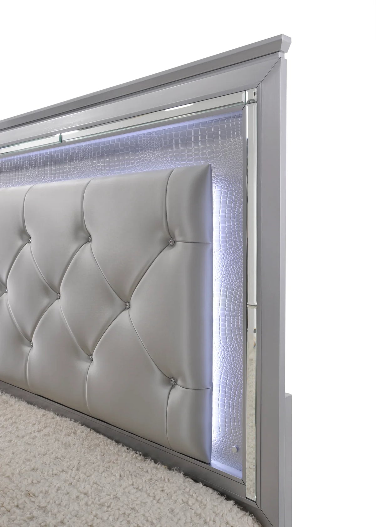 Lillian Upholstered Platform Bed with LED Headboard