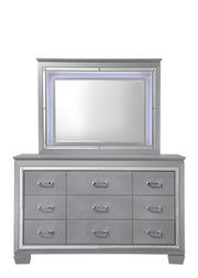 Lillian Silver 6-Drawer Dresser with Faceted Hardware