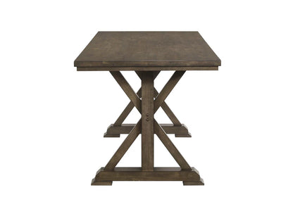 Wooden side table with a rustic design on a white background