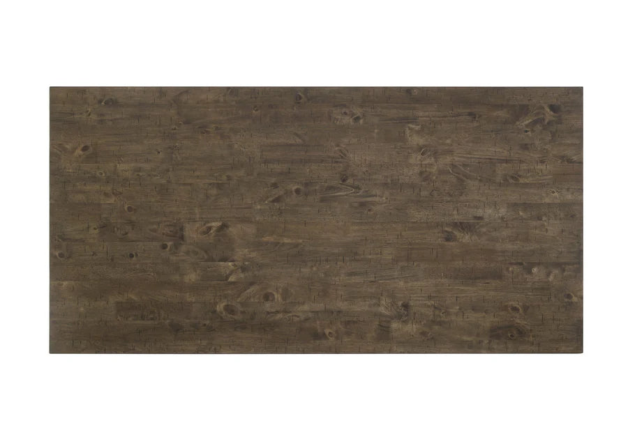 Rectangular brown tile with a wood-like texture on a white background