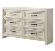 Lorraine White Wood 6-Drawer Dresser