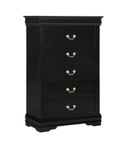 Louis Black Sleigh-Style 5-Drawer Chest