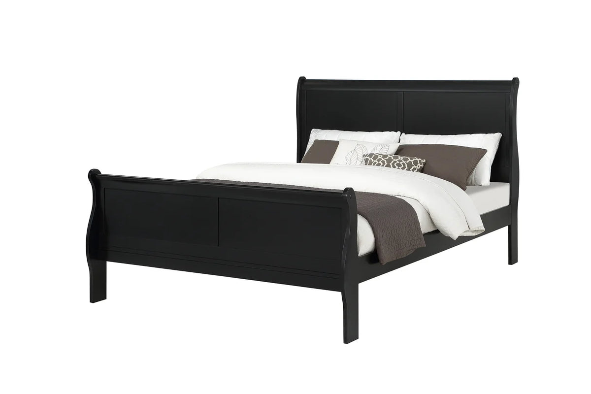 Louis Black Sleigh Bed