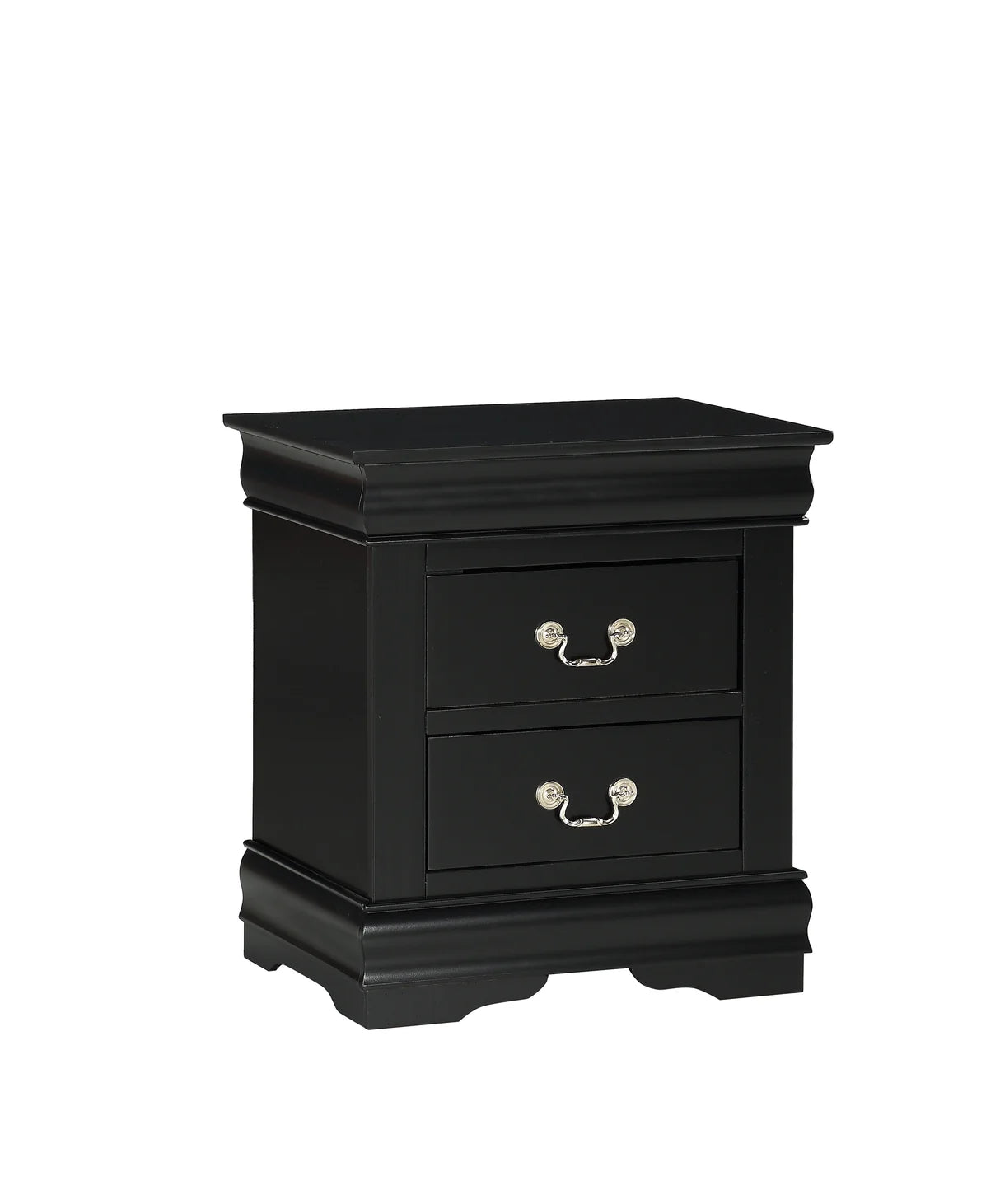 Louis Black Sleigh-Style Nightstand