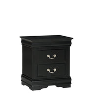 Louis Black Sleigh-Style Nightstand