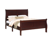 Louis Cherry Finish Sleigh Bed